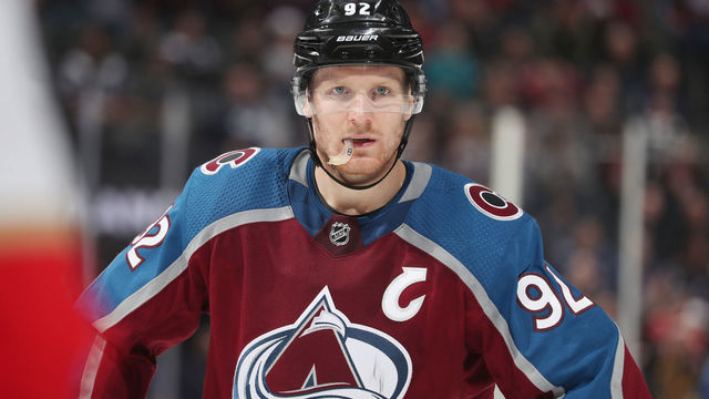 DENVER, CO - FEBRUARY 25: Gabriel Landeskog #92 of the Colorado Avalanche skates against the Florida Panthers at the Pepsi Center on February 25, 2019 in Denver, Colorado. The Panthers defeated the Avalanche 4-3 in overtime.