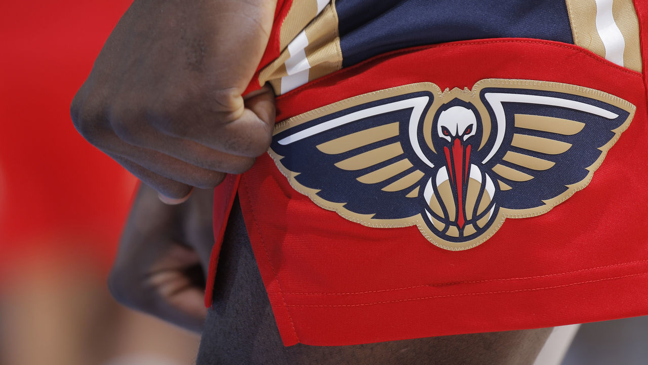 SACRAMENTO, CA - DECEMBER 23: The logo of the New Orleans Pelicans during the game against the Sacramento Kings on December 23, 2018 at Golden 1 Center in Sacramento, California. NOTE TO USER: User expressly acknowledges and agrees that, by downloading and or using this photograph, User is consenting to the terms and conditions of the Getty Images Agreement. Mandatory Copyright Notice: Copyright 2018 NBAE