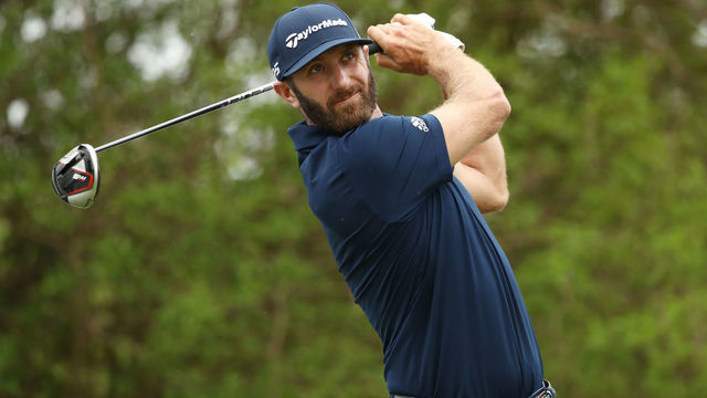 AUSTIN, TEXAS - MARCH 29: Dustin Johnson of the United States plays his shot from the 12th tee in his match against Hideki Matsuyama of Japan during the third round of the World Golf Championships-Dell Technologies Match Play at Austin Country Club on March 29, 2019 in Austin, Texas.