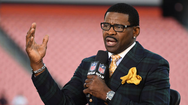CLEVELAND, OH - SEPTEMBER 20, 2018: Hall of Fame wide receiver and NFL Network analyst Michael Irvin prior to a game between the New York Jets and Cleveland Browns on September 20, 2018 at FirstEnergy Stadium in Cleveland, Ohio. Cleveland won 21-17. (Photo by: 2018 Nick Cammett/Diamond Images/Getty Images)