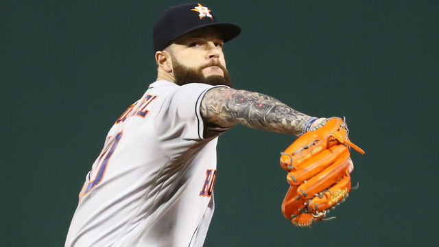 BOSTON, MA - SEPTEMBER 9: Dallas Keuchel #60 of the Houston Astros pitches in the first inning of a game against the Boston Red Sox at Fenway Park on September 9, 2018 in Boston, Massachusetts.