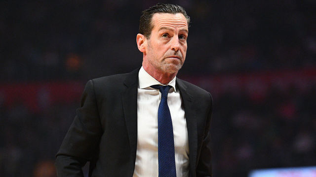 LOS ANGELES, CA - MARCH 17: Brooklyn Nets head coach Kenny Atkinson looks on during a NBA game between the Brooklyn Nets and the Los Angeles Clippers on March 17, 2019 at STAPLES Center in Los Angeles, CA.