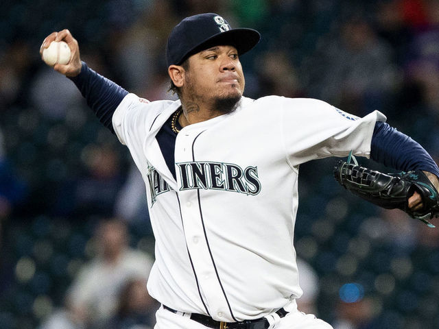 King Felix Returns to Throw First Pitch 