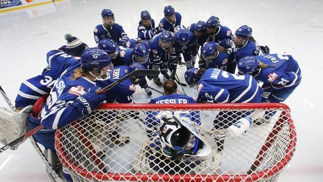 TORONTO, ON- JANUARY 21 - The Toronto Furies gather around Christina Kessler before the game against the Calgary Inferno at the MasterCard Centre for Hockey Excellence. The Toronto Furies are one of five teams in the Canadian Women's Hockey League. The CWHL is the highest level of hockey for women. The League strives to become a professional league where the players earn a pay cheque to play. in Toronto. January 21, 2017. Steve Russell/Toronto Star (Steve Russell/Toronto Star via Getty Images)