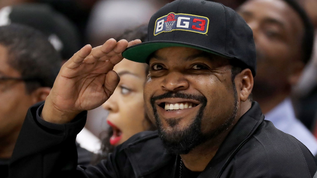 DETROIT, MI - JULY 13: Ice Cube looks on during BIG3 - Week Four at Little Caesars Arena on July 13, 2018 in Detroit, Michigan.