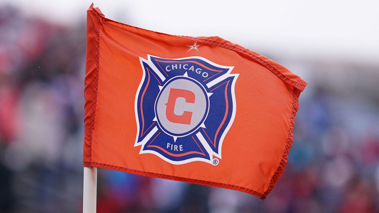 CHICAGO, IL - MARCH 09: A detailed view of a Chicago Fire corner flag is seen in action during a MLS match between the Chicago Fire and Orlando City on March 09, 2019 at SeatGeek Stadium in Bridgeview, IL.