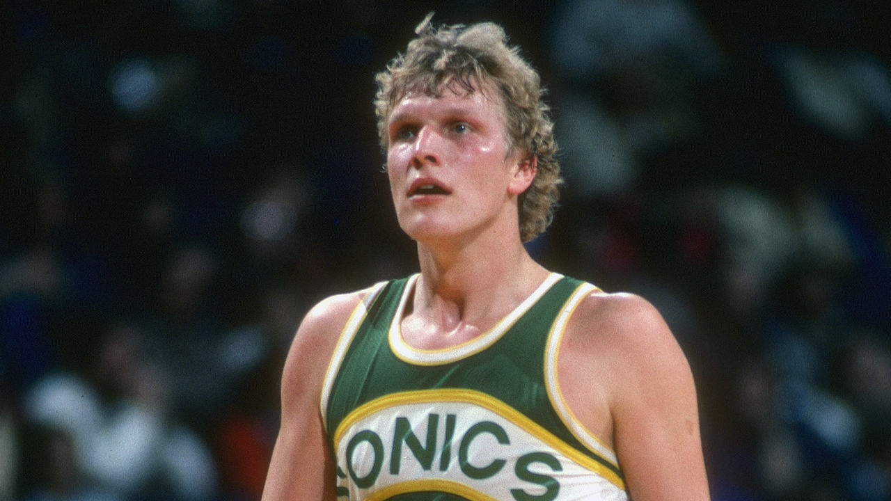 LANDOVER, MD - CIRCA 1980: Jack Sikma #43 of the Seattle Supersonics looks on against the Washington Bullets during an NBA basketball game circa 1980 at the Capital Centre in Landover, Maryland. Sikma played of the Supersonics from 1977-86.