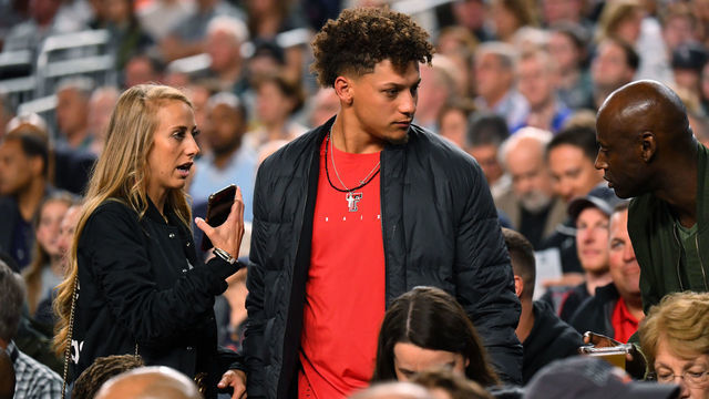 MINNEAPOLIS, MINNESOTA - APRIL 06: Quarterback Patrick Mahomes of the Kansas City Chiefs looks on during the semifinal game between the Auburn Tigers and the Virginia Cavaliers in the NCAA Men's Final Four at U.S. Bank Stadium on April 06, 2019 in Minneapolis, Minnesota.