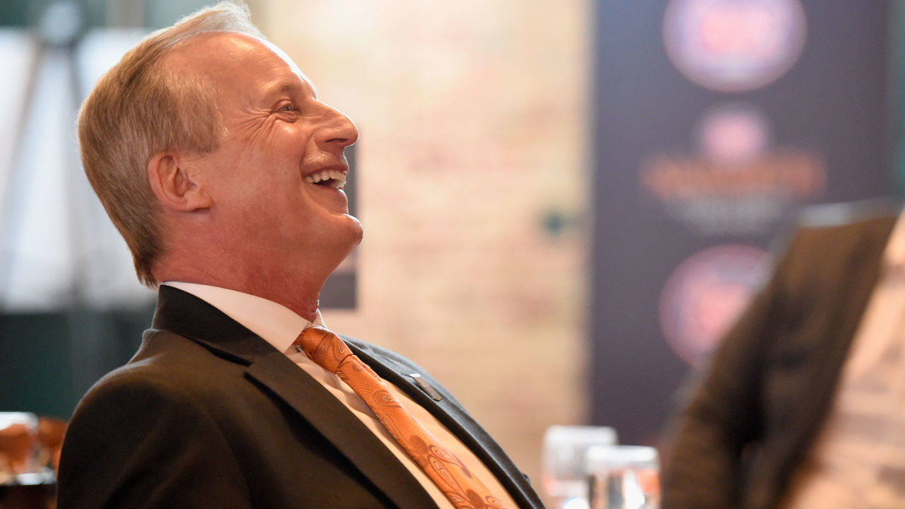 MINNEAPOLIS, MN - APRIL 07: 2019 Werner Ladder Naismith Men's College Coach of the Year Rick Barnes of the Tennessee Volunteers looks on during the 2019 Naismith Awards Brunch at the Nicolette Island Pavilion on April 7, 2019 in Minneapolis, Minnesota.