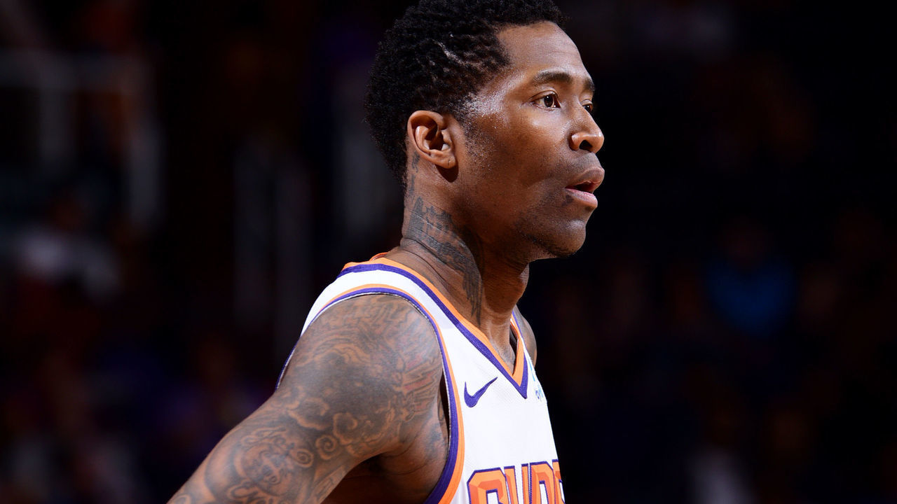 PHOENIX, AZ - APRIL 1: Jamal Crawford #11 of the Phoenix Suns looks on during the game against the Cleveland Cavaliers on April 1, 2019 at Talking Stick Resort Arena in Phoenix, Arizona. Mandatory Copyright Notice: Copyright 2019 NBAE