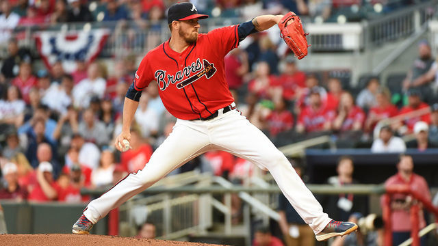 ATLANTA, GEORGIA - APRIL 06: Kevin Gausman #45 of the Atlanta Braves pitches in the first inning against the Miami Marlins at SunTrust Park on April 06, 2019 in Atlanta, Georgia.