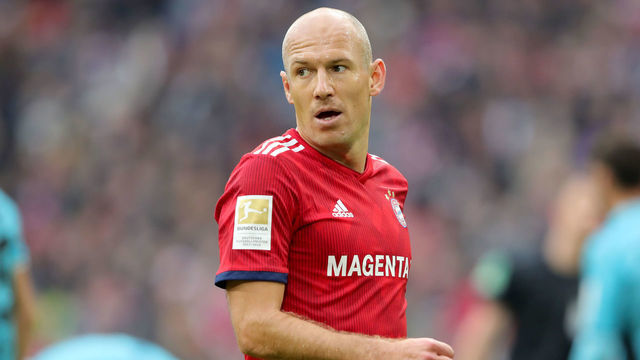 MUNICH, GERMANY - NOVEMBER 03: Arjen Robben of Bayern Muenchen looks on during the Bundesliga match between FC Bayern Muenchen and Sport-Club Freiburg at Allianz Arena on November 3, 2018 in Munich, Germany.