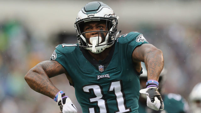 PHILADELPHIA, PA - SEPTEMBER 23: Defensive back Jalen Mills #31 of the Philadelphia Eagles celebrates after making a tackle against the Indianapolis Colts during the first quarter at Lincoln Financial Field on September 23, 2018 in Philadelphia, Pennsylvania.