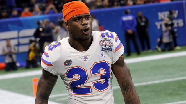 ATLANTA, GA - DECEMBER 29: Florida Gators defensive back Chauncey Gardner-Johnson (23) during the Peach Bowl between the Florida Gators and the Michigan Wolverines on December 29, 2018 at Mercedes-Benz Stadium in Atlanta, Georgia.