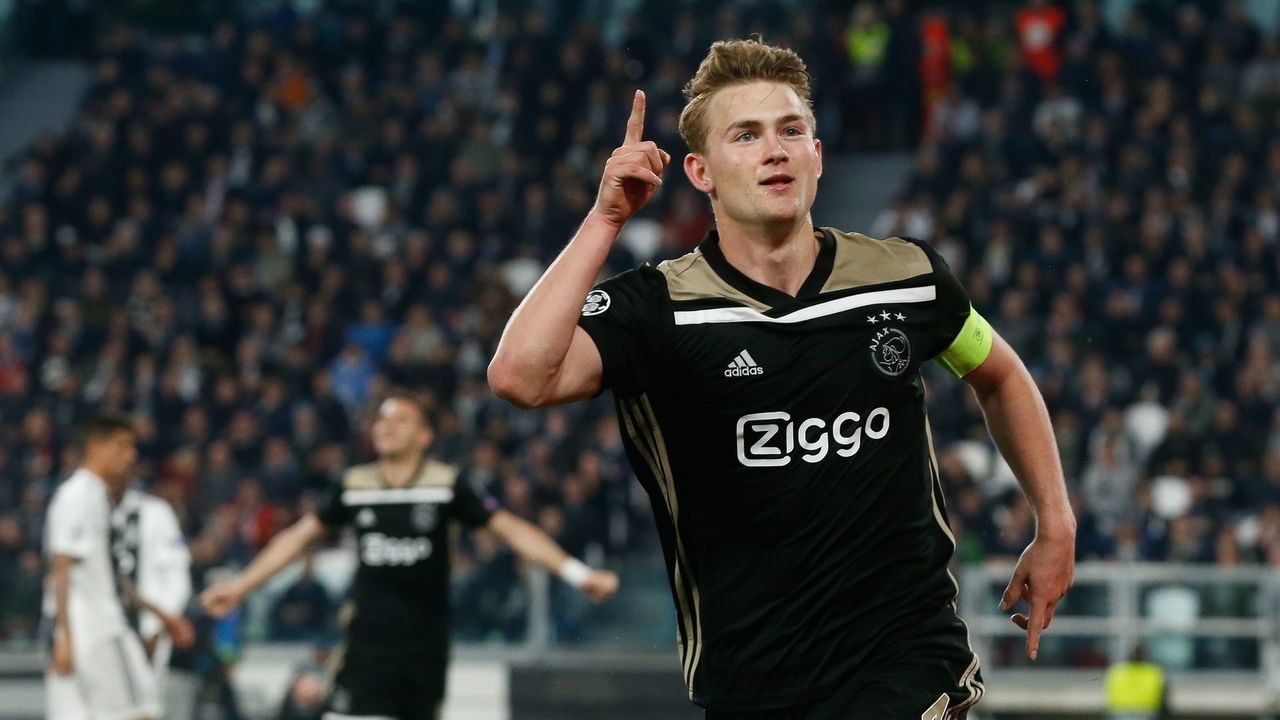 Matthijs de Ligt of Ajax during the UEFA Champions League quarter final match between Juventus FC and Ajax Amsterdam at the Allianz Arena on April 16, 2019 in Turin, Italy
