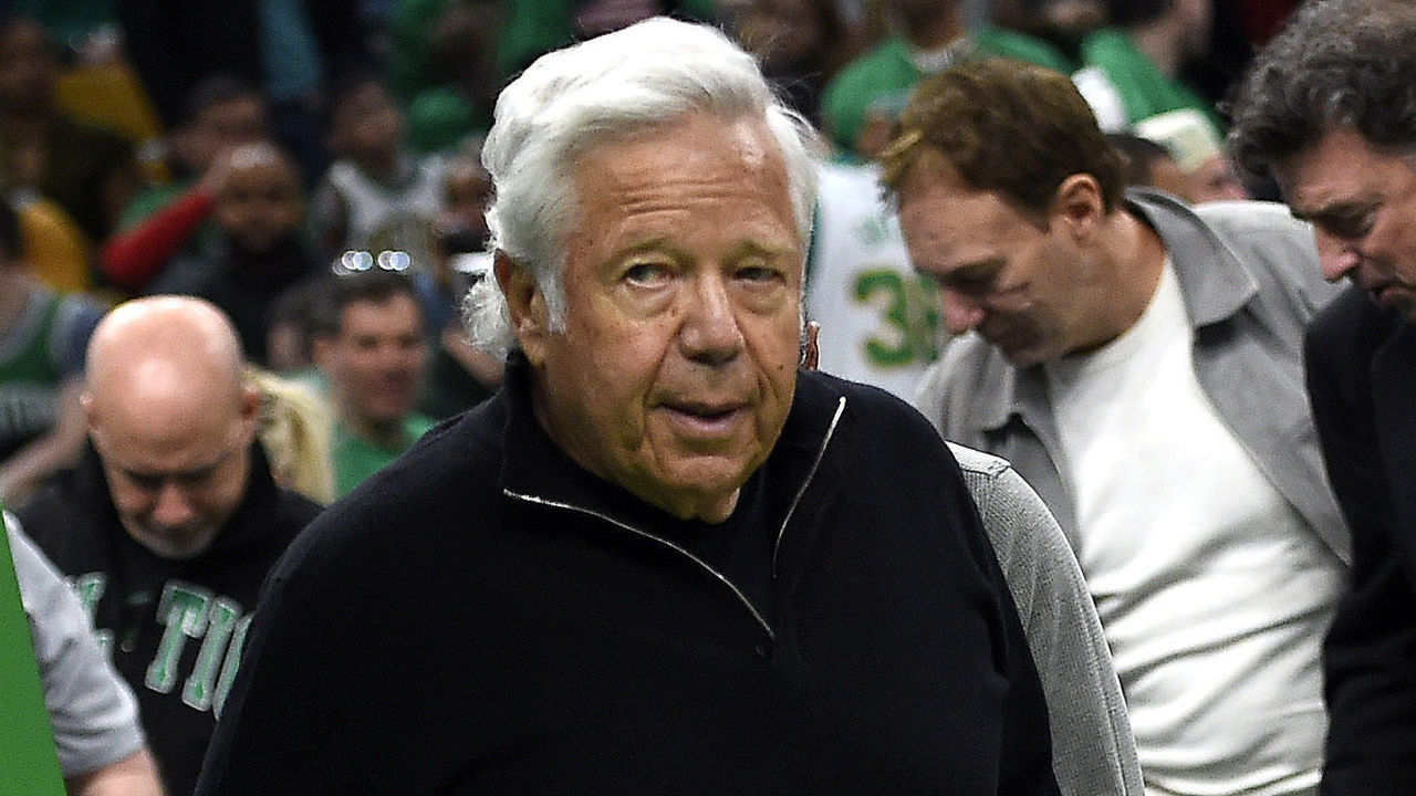 BOSTON, MA - APRIL 14: New England Patriots owner Robert Kraft attends a first-round NBA basketball playoff series game between the Indiana Pacers and Boston Celtics at TD Garden in Boston, Massachusetts on April 14, 2019. (Staff Photo By Christopher Evans/MediaNews Group/Boston Herald via Getty Images)