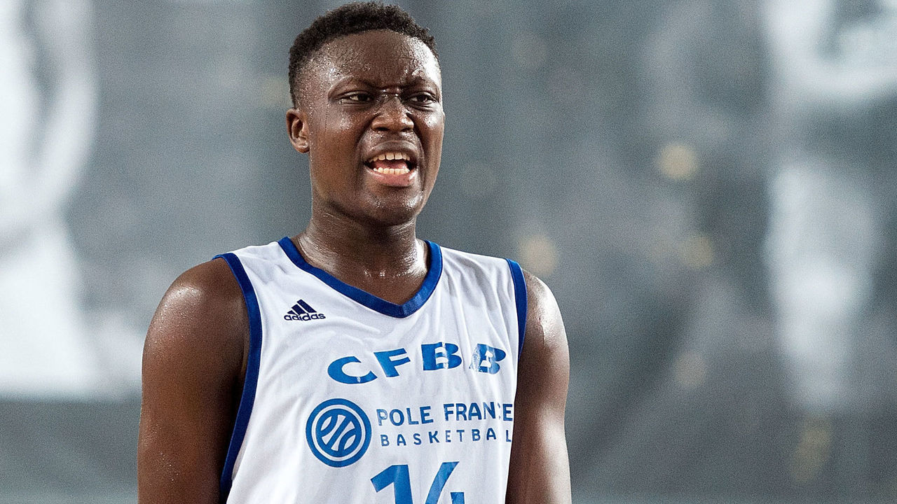 BERLIN, GERMANY - MAY 14: Sekou Doumbouya, #14 of U18 Insep Paris during the Turkish Airlines Euroleague Basketball Adidas Next Generation Tournament game U18 Mega Bemas Belgrade v U18 INSEP Paris at Sportforum on May 14, 2016 in Berlin, Germany.