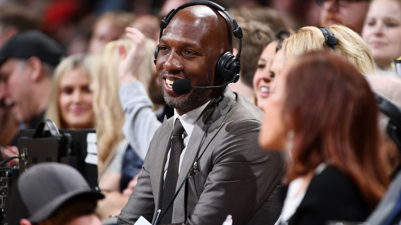 DENVER, CO - APRIL 5: Former NBA Player, Chauncey Billups, commentates a game between the Portland Trail Blazers and the Denver Nuggets on April 5, 2019 at the Pepsi Center in Denver, Colorado. NOTE TO USER: User expressly acknowledges and agrees that, by downloading and/or using this Photograph, user is consenting to the terms and conditions of the Getty Images License Agreement. Mandatory Copyright Notice: Copyright 2019 NBAE