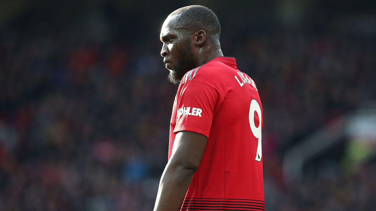 MANCHESTER, ENGLAND - APRIL 13: Romelu Lukaku of Manchester United in action during the Premier League match between Manchester United and West Ham United at Old Trafford on April 13, 2019 in Manchester, United Kingdom.