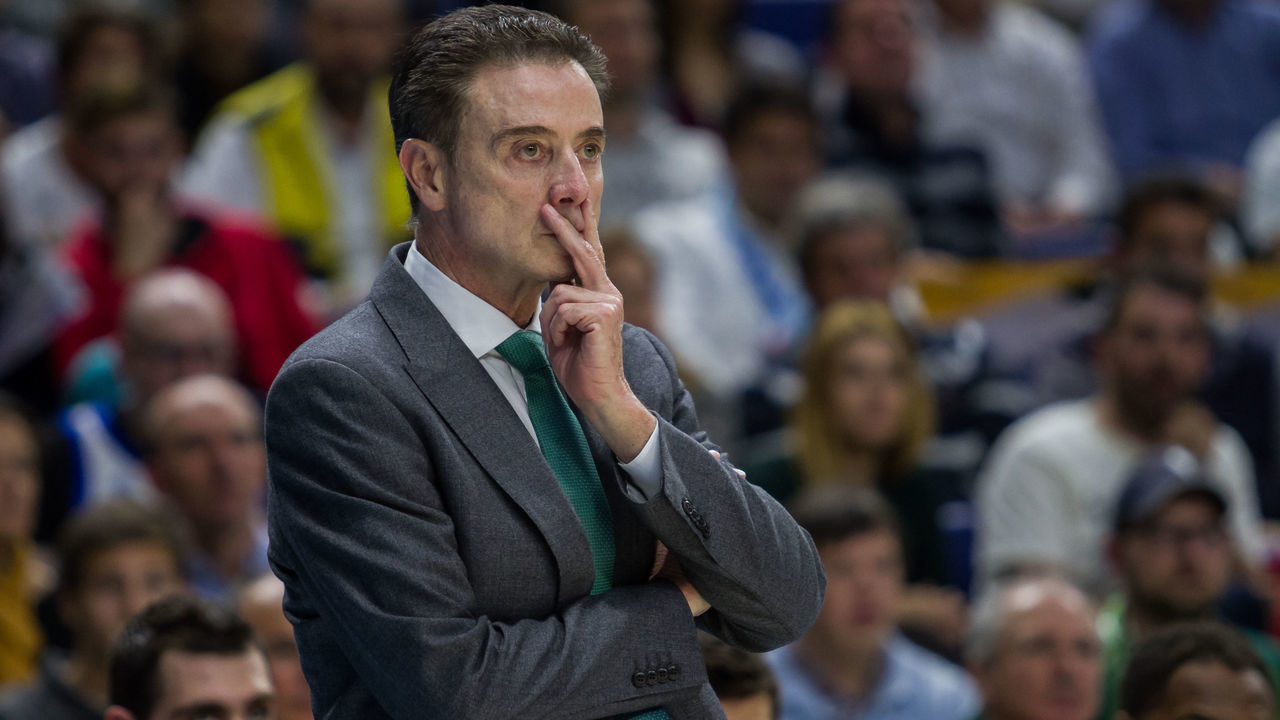 WIZINK CENTER, MADRID, SPAIN - 2019/04/19: Rick Pitino during Real Madrid victory over Panathinaikos Opap Athens (78 - 63) in Turkish Airlines Euroleague replayoff game 2 celebrated at Wizink Center in Madrid (Spain).