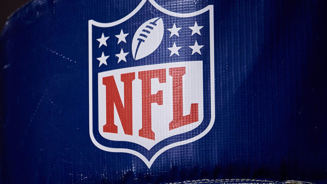 CHICAGO, IL - NOVEMBER 18: A detailed view of the NFL crest logo is seen on a goal post pad in action during a NFL game between the Chicago Bears and the Minnesota Vikings on November 18, 2018 at Soldier Field, in Chicago, Illinois.