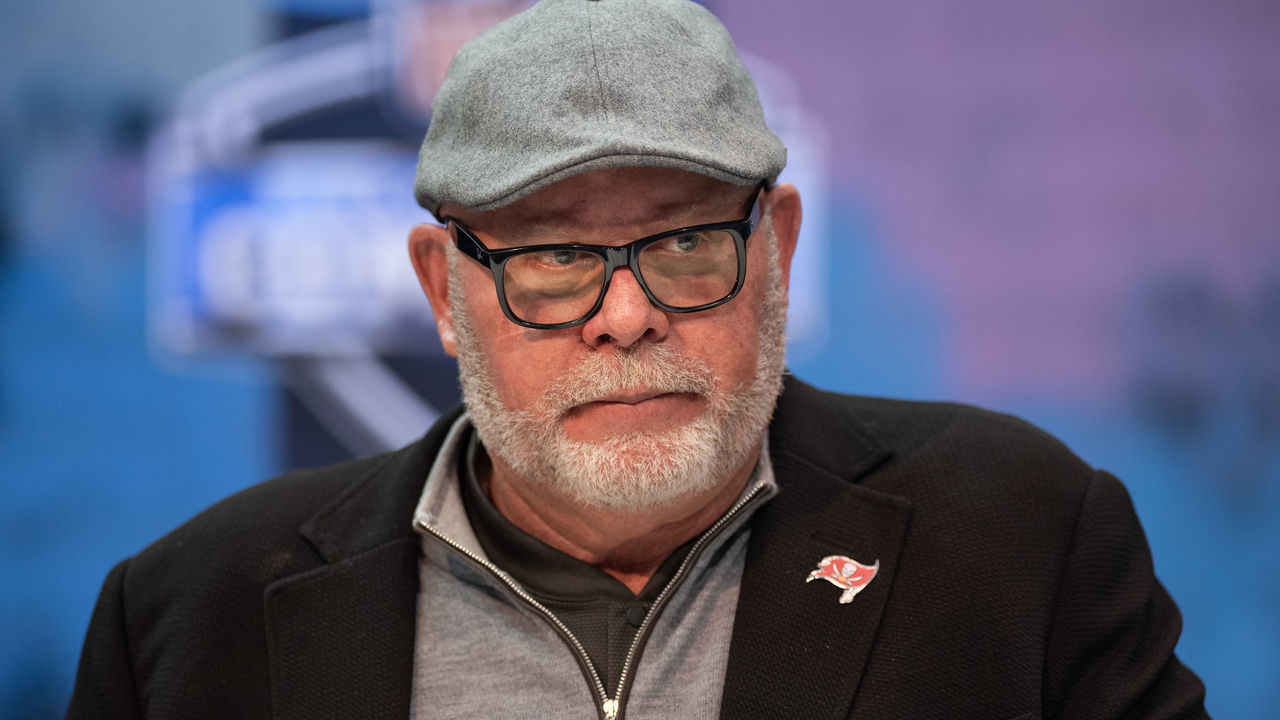 INDIANAPOLIS, IN - FEBRUARY 27: Tampa Bay Buccaneers head coach Bruce Arians answers questions from the media during the NFL Scouting Combine on February 27, 2019 at the Indiana Convention Center in Indianapolis, IN.