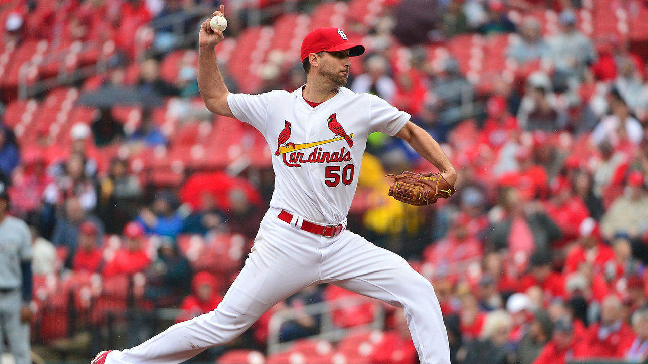 ST LOUIS, MO - APRIL 24: Adam Wainwright #50 of the St. Louis Cardinals pitches during the fifth inning against the Milwaukee Brewers at Busch Stadium on April 24, 2019 in St Louis, Missouri.