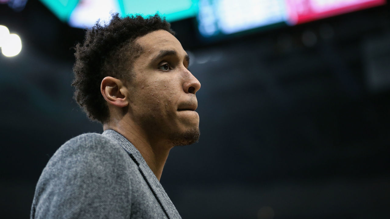 MILWAUKEE, WISCONSIN - APRIL 07: Malcolm Brogdon #13 of the Milwaukee Bucks looks on in the second quarter against the Atlanta Hawks at the Fiserv Forum on April 07, 2019 in Milwaukee, Wisconsin.