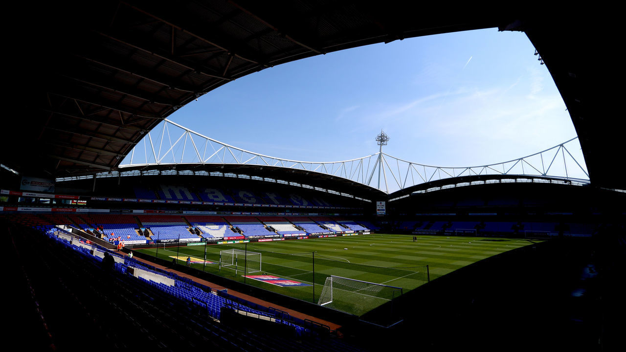 BOLTON, ENGLAND - APRIL 19: A general view inside the stadium ahead of the Sky Bet Championship match between Bolton Wanderers and Aston Villa at The University of Bolton Stadium on April 19, 2019 in Bolton, England.
