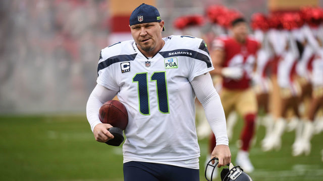 SANTA CLARA, CA - DECEMBER 16: Seattle Seahawks Place Kicker Sebastian Janikowski (11) before the NFL game between the Seattle Seahawks and the San Francisco 49ers on December 16, 2018 at Levi's Stadium in Santa Clara, CA.