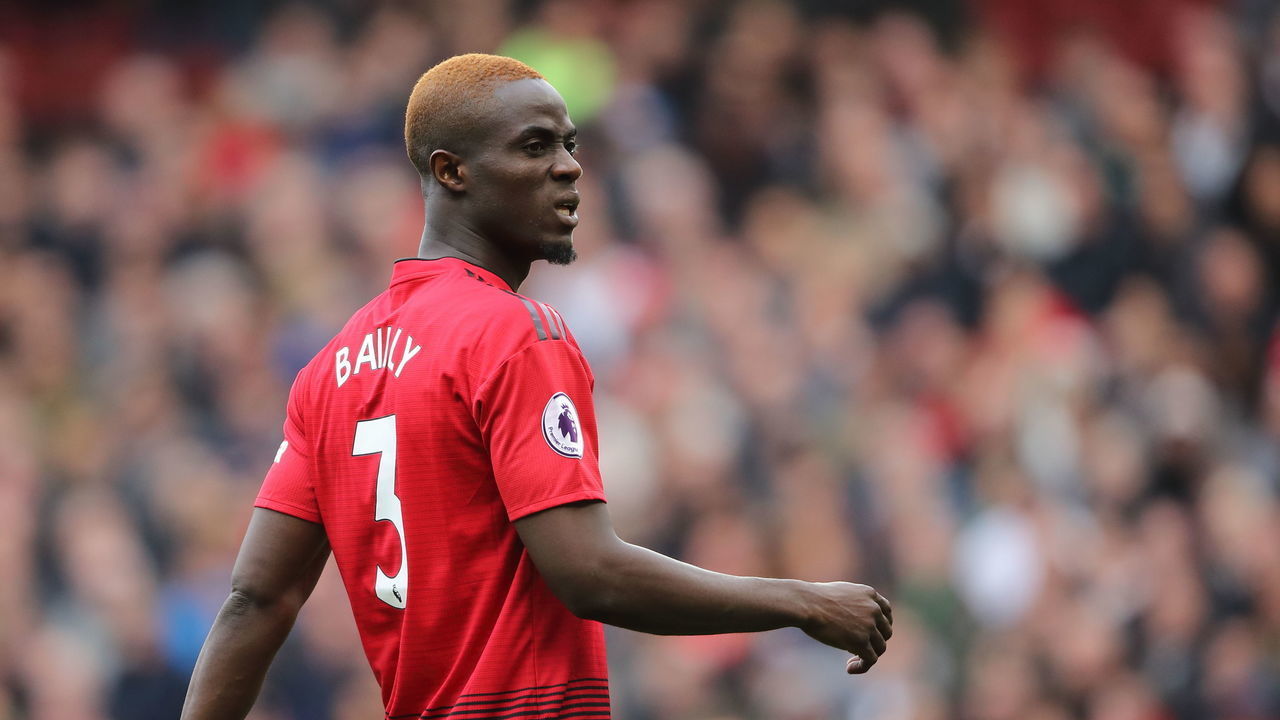 MANCHESTER, ENGLAND - APRIL 28: Eric Bailly of Manchester United during the Premier League match between Manchester United and Chelsea FC at Old Trafford on April 28, 2019 in Manchester, United Kingdom.
