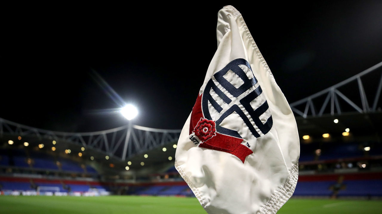 A general view of the pitch from the corner flag before the Sky Bet Championship match at the University of Bolton Stadium.