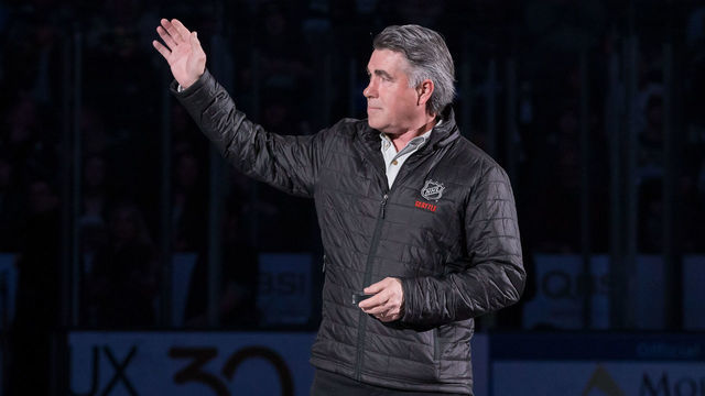 EVERETT, WA - DECEMBER 15: NHL Seattle Senior Advisor Dave Tippett is introduced to the crowd before a game between the Seattle Thunderbirds and the Everett Silvertips on Saturday, December 15, 2018 at Angel of the Winds Arena in Everett, WA.