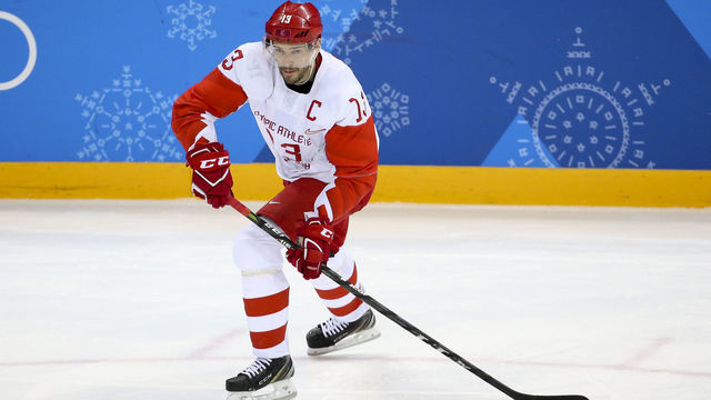 GANGNEUNG, SOUTH KOREA - FEBRUARY 23, 2018: Pavel Datsyuk of OAR during Men's Semifinal ice hockey match between the Czech Republic and Olympic Athletes from Russia on day fourteen of the 2018 Winter Olympic Games at Gangneung Hockey Centre on February 23, 2018 in Gangneung, South Korea.