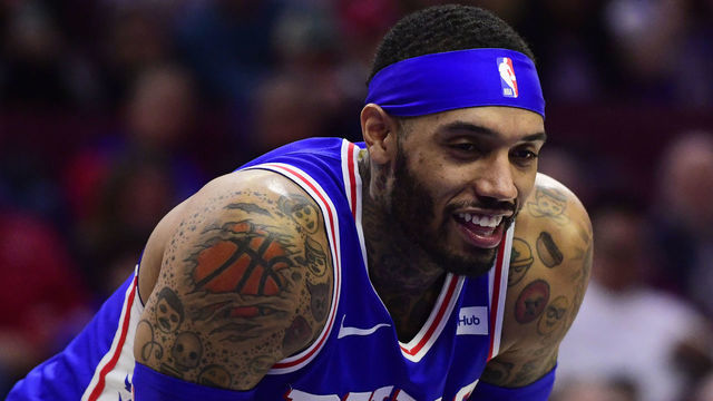 PHILADELPHIA, PA - MARCH 28: Mike Scott #1 of the Philadelphia 76ers looks on during the fourth quarter at the Wells Fargo Center on March 28, 2019 in Philadelphia, Pennsylvania. The 76ers defeated the Nets 123-110.