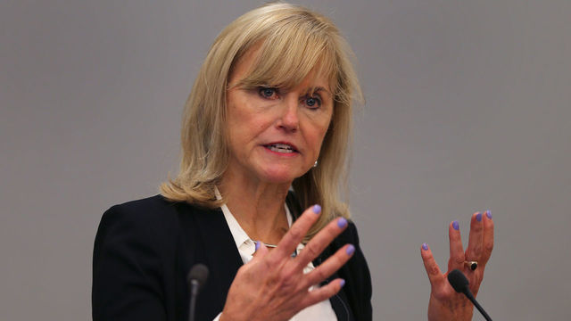 BOSTON, MA - NOVEMBER 9: Dr. Ann McKee announces her findings on her examination of the brain of former New England Patriots player and convicted killer Aaron Hernandez during a press conference at Boston University on Nov. 9, 2017. McKee, a neuropathologist who directs the Boston University CTE Center, discovered that Aaron Hernandez was afflicted with advanced chronic traumatic encephalopathy. She said that Hernandez's brain disease - the most severe the BU team has seen in an athlete so young - is known to manifest in harmful ways.