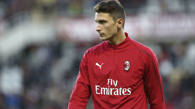 STADIO GRANDE TORINO, TORINO, ITALY - 2019/04/28: Mattia Caldara of Ac Milan looks on before the Serie A football match between Torino Fc and Ac Milan . Torino Fc wins 2-0 over Ac Milan.