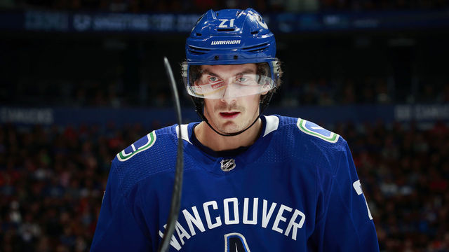 VANCOUVER, BC - JANUARY 16: Loui Eriksson #21 of the Vancouver Canucks skates up ice during their NHL game against the Edmonton Oilers at Rogers Arena January 16, 2019 in Vancouver, British Columbia, Canada. "n