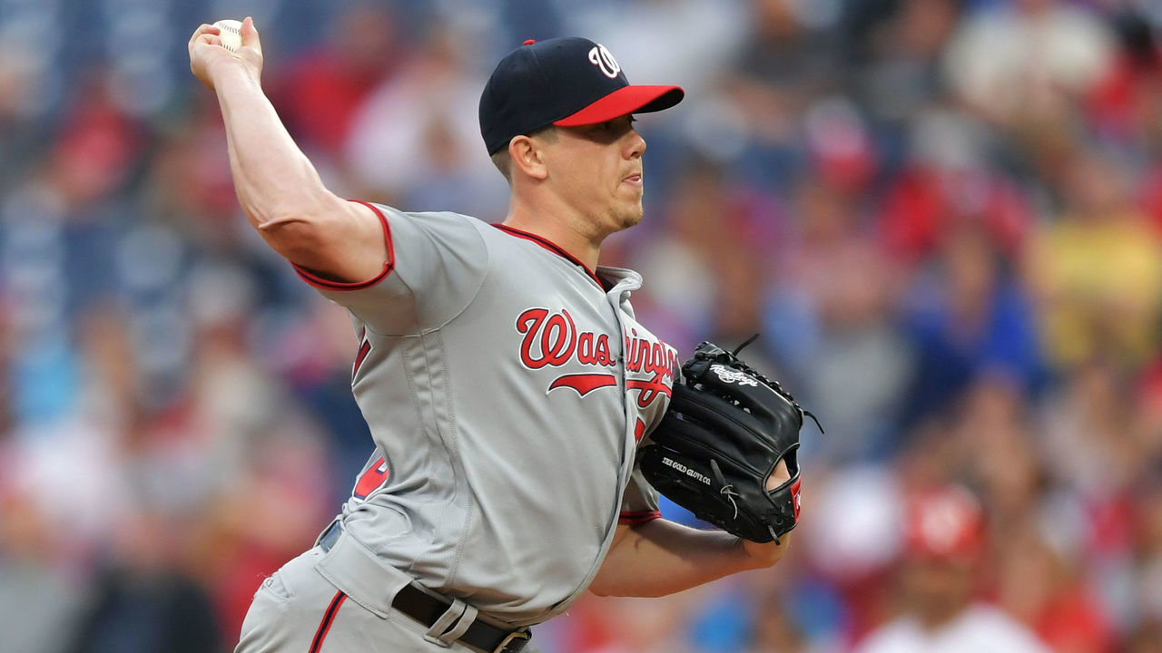PHILADELPHIA, PA - MAY 03: Starting pitcher Jeremy Hellickson #58 of the Washington Nationals delivers a pitch in the first inning against the Philadelphia Phillies at Citizens Bank Park on May 3, 2019 in Philadelphia, Pennsylvania.