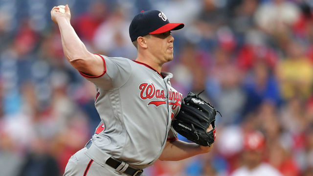 PHILADELPHIA, PA - MAY 03: Starting pitcher Jeremy Hellickson #58 of the Washington Nationals delivers a pitch in the first inning against the Philadelphia Phillies at Citizens Bank Park on May 3, 2019 in Philadelphia, Pennsylvania.
