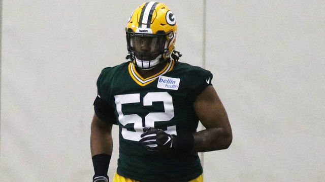 GREEN BAY, WI - MAY 03: Green Bay Packers linebacker Rashan Gary (52) runs during Green Bay Packers Rookie Camp in the Don Hutson Center on May 3, 2019 in Green Bay, WI.