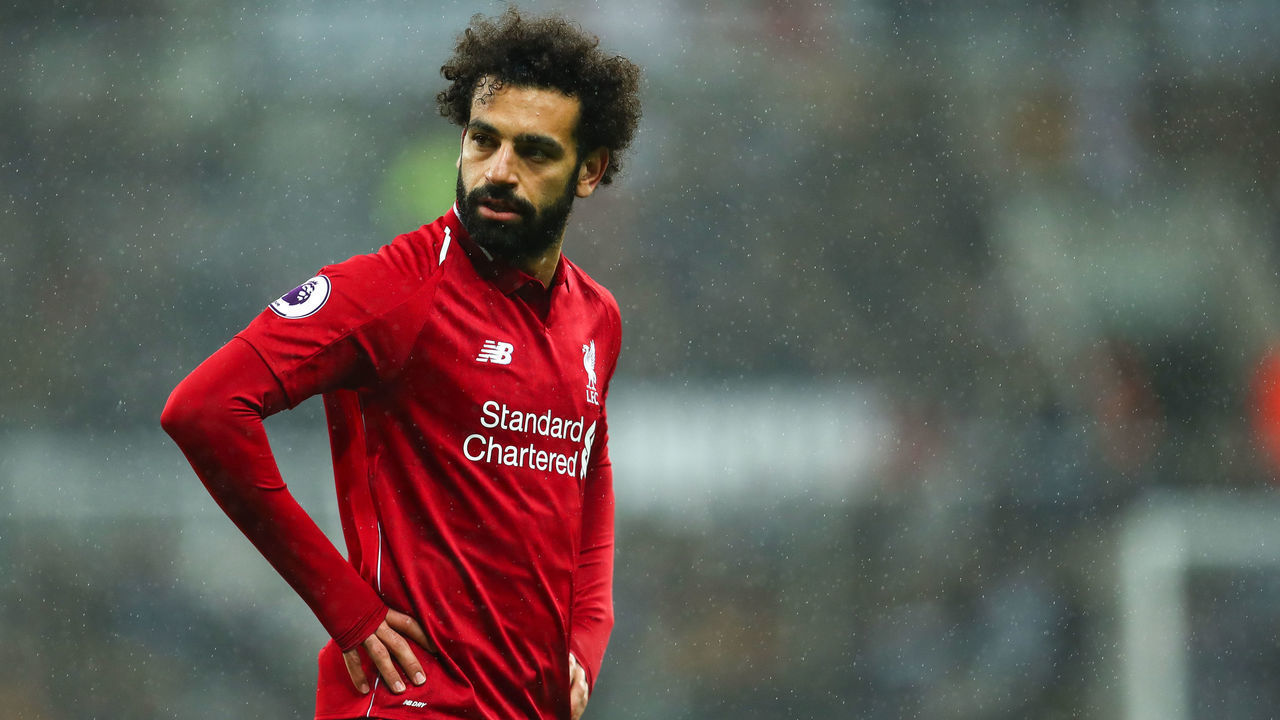 NEWCASTLE UPON TYNE, ENGLAND - MAY 04: Mohamed Salah of Liverpool during the Premier League match between Newcastle United and Liverpool FC at St. James Park on May 4, 2019 in Newcastle upon Tyne, United Kingdom.