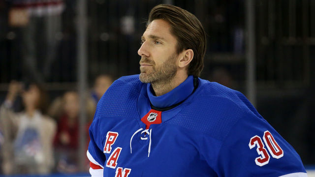 NEW YORK, NY - APRIL 05: Henrik Lundqvist #30 of the New York Rangers looks on following the game against the Columbus Blue Jackets at Madison Square Garden on April 5, 2019 in New York City.