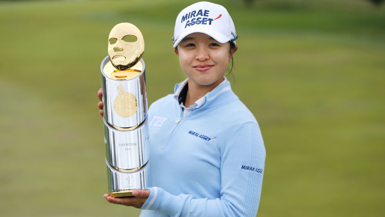 DALY CITY, CALIFORNIA - MAY 05: Sei Young Kim of South Korea poses with the trophy after winning the LPGA Mediheal Championships at Lake Merced Golf Club on May 05, 2019 in Daly City, California.