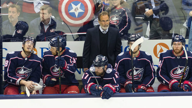COLUMBUS, OH - MAY 06: Columbus Blue Jackets head coach John Tortorella looks on in the Stanley Cup Eastern Conference semifinal playoff game between the Columbus Blue Jackets and the Boston Bruins on May 06, 2019 at Nationwide Arena in Columbus, OH.
