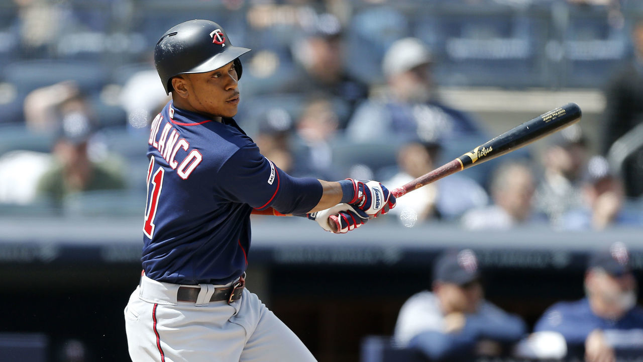 NEW YORK, NEW YORK - MAY 04: Jorge Polanco #11 of the Minnesota Twins in action against the New York Yankees at Yankee Stadium on May 04, 2019 in the Bronx borough of New York City. The Twins defeated the Yankees 7-3.
