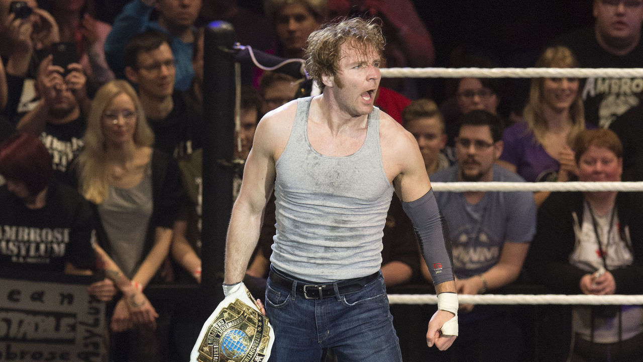 COLOGNE, GERMANY - FEBRUARY 11: Dean Ambrose during WWE Road to WrestleMania at the Lanxess Arena on February 11, 2016 in Cologne, Germany.