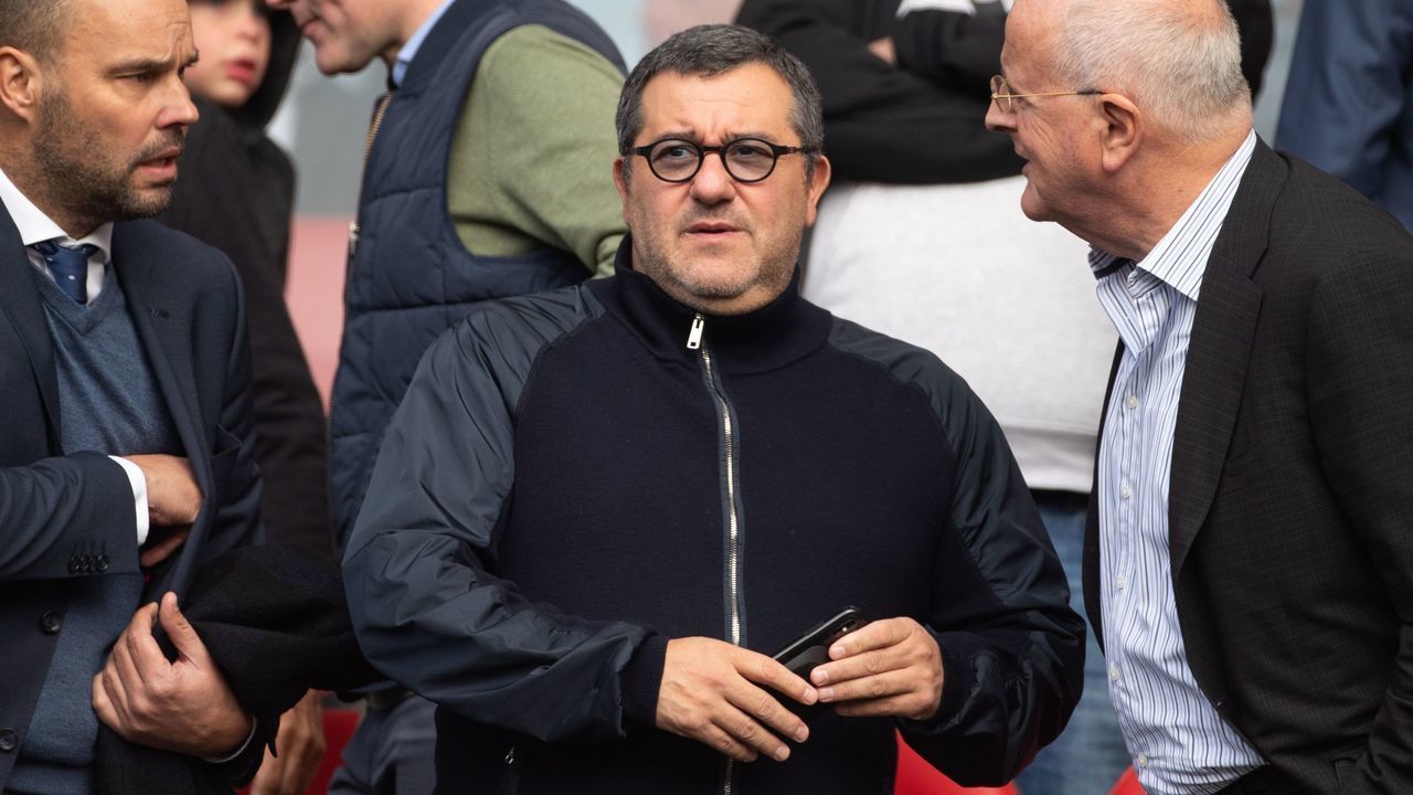 technical director Gerard Nijkamp, Carmine Mino Raiola, chairman Adriaan Visser during the Dutch Eredivisie match between Feyenoord Rotterdam and PEC Zwolle at the Kuip on October 21, 2018 in Rotterdam, The Netherlands