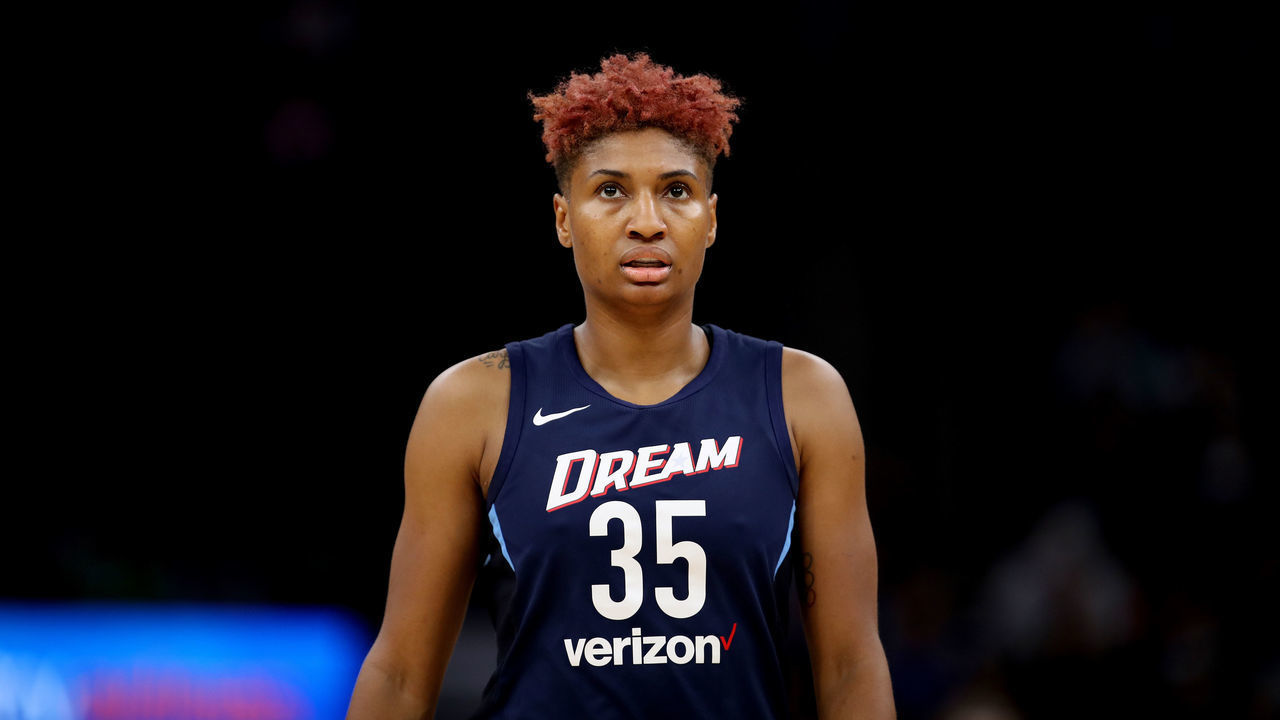 MINNEAPOLIS, MN - AUGUST 5: Angel McCoughtry #35 of the Atlanta Dream is seen during the game against the Minnesota Lynx on August 05, 2018 at Target Center in Minneapolis, Minnesota. Mandatory Copyright Notice: Copyright 2018 NBAE