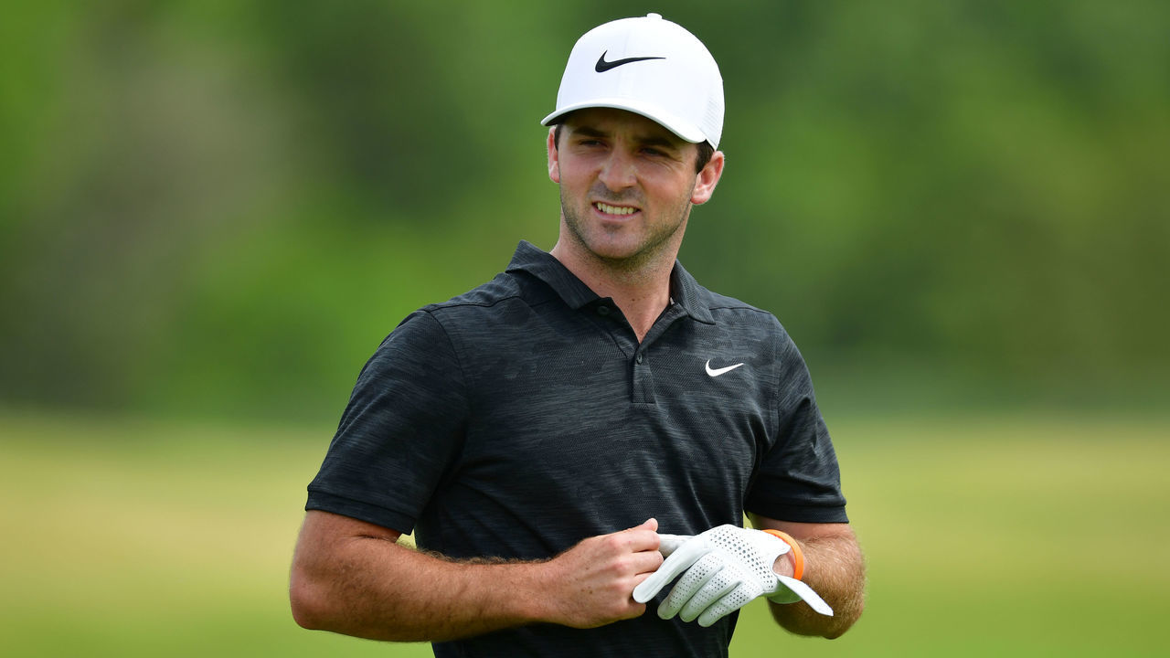 DALLAS, TEXAS - MAY 09: Denny McCarthy of the United States looks on after playing his shot on the 14th hole during the first round of the AT&T Byron Nelson at Trinity Forest Golf Club on May 09, 2019 in Dallas, Texas.